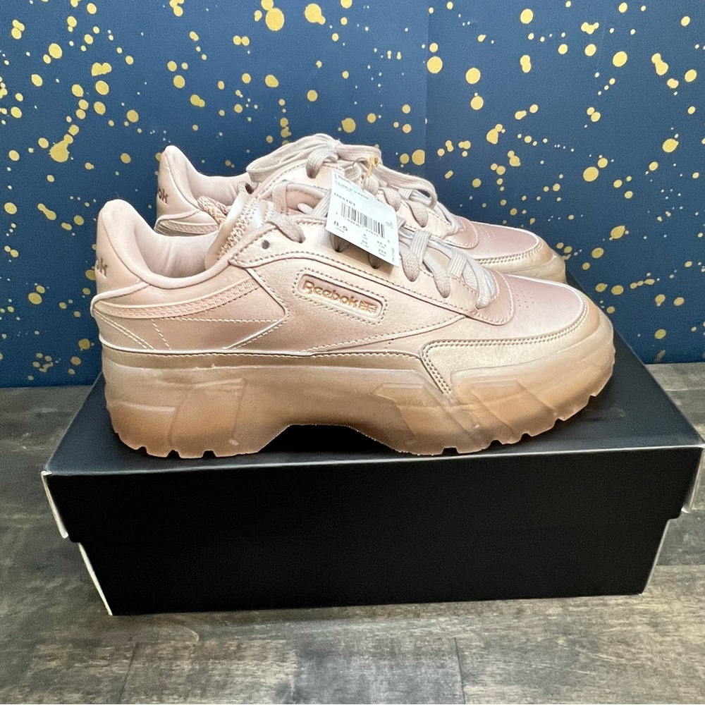 NWT Reebok CARDI B CLUB C ROSE GOLD SHOES 8.5